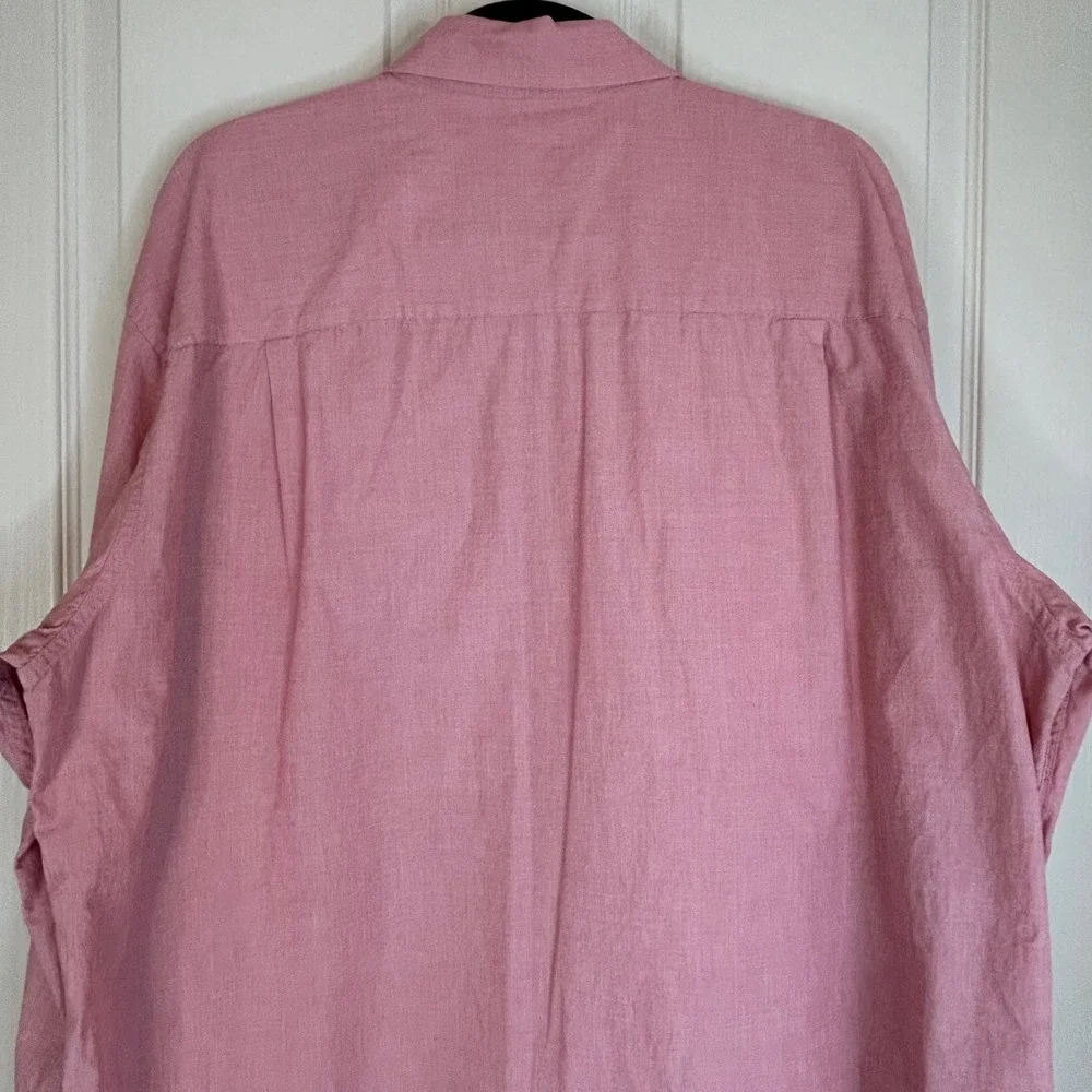 IZOD Men's Pink Red Oxford Button‎ Down Shirt Long Sleeve XLT Casual Everyday